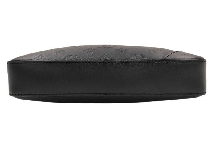 LOUIS VUITTON ルイヴィトン ショルダーバッグ モノグラム シャドウ デュオ メッセンジャー M69827 ブラック系 レザー メンズ 美品