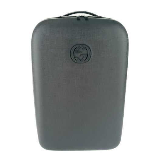 美品 GUCCI グッチ キャリーケース インターロッキングG トローリー 189755 ブラック PVC レザー ユニセックス キャスター付き キャリーバッグ