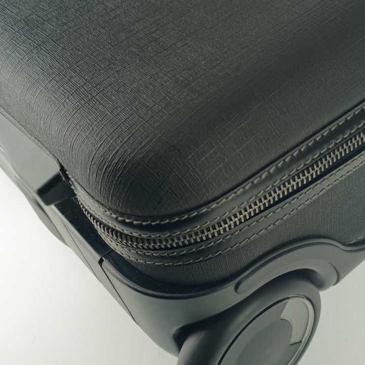 美品 GUCCI グッチ キャリーケース インターロッキングG トローリー 189755 ブラック PVC レザー ユニセックス キャスター付き キャリーバッグ