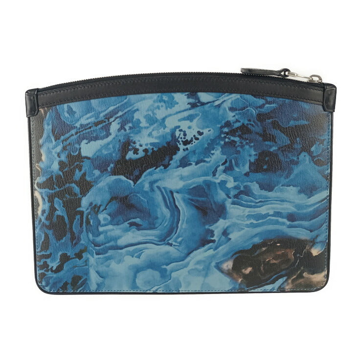 新品未使用展示品 dunhill ダンヒル クラッチバッグ デューク マーブル スモール ジップフォリオ DU19R3850MR472 ブルー レザー メンズ ポーチ セカンドバッグ