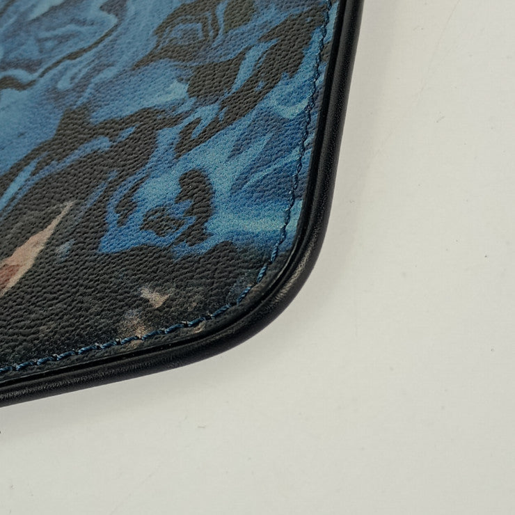 新品未使用展示品 dunhill ダンヒル クラッチバッグ デューク マーブル スモール ジップフォリオ DU19R3850MR472 ブルー レザー メンズ ポーチ セカンドバッグ