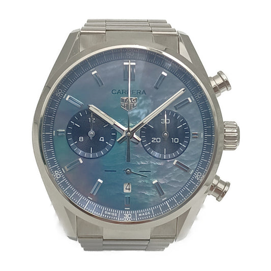 美品 TAG Heuer タグ・ホイヤー 腕時計 カレラ キャリバーホイヤー02 クロノグラフ CBN201E.BA0642 シルバー ブルーシェル文字盤 ステンレス メンズ 裏スケ 自動巻き 日本限定300本