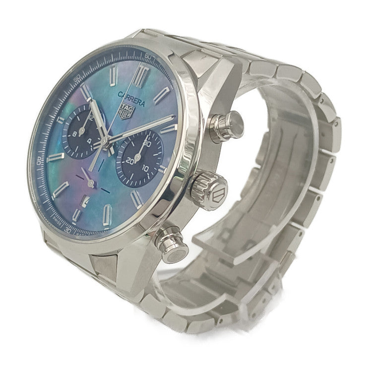 美品 TAG Heuer タグ・ホイヤー 腕時計 カレラ キャリバーホイヤー02 クロノグラフ CBN201E.BA0642 シルバー ブルーシェル文字盤 ステンレス メンズ 裏スケ 自動巻き 日本限定300本