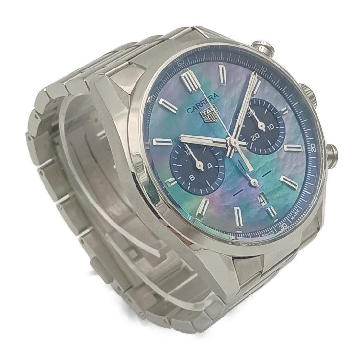 美品 TAG Heuer タグ・ホイヤー 腕時計 カレラ キャリバーホイヤー02 クロノグラフ CBN201E.BA0642 シルバー ブルーシェル文字盤 ステンレス メンズ 裏スケ 自動巻き 日本限定300本