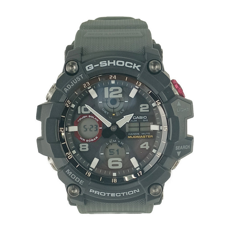 超美品 CASIO カシオ 腕時計 G-SHOCK MUDMASTER Gショック マッドマスター GWG-100-1A8JF ブラック 樹脂 ステンレス メンズ ソーラー電波 アナデジ