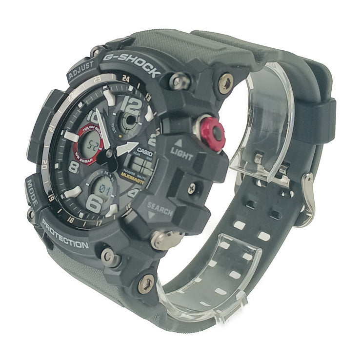 超美品 CASIO カシオ 腕時計 G-SHOCK MUDMASTER Gショック マッドマスター GWG-100-1A8JF ブラック 樹脂 ステンレス メンズ ソーラー電波 アナデジ