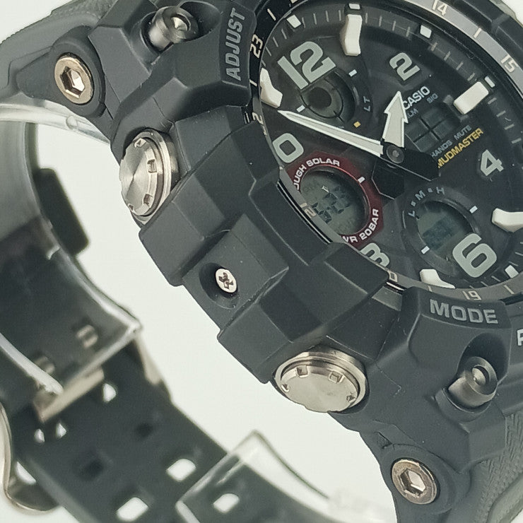 超美品 CASIO カシオ 腕時計 G-SHOCK MUDMASTER Gショック マッドマスター GWG-100-1A8JF ブラック 樹脂 ステンレス メンズ ソーラー電波 アナデジ