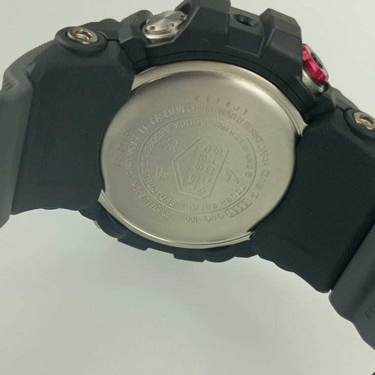 超美品 CASIO カシオ 腕時計 G-SHOCK MUDMASTER Gショック マッドマスター GWG-100-1A8JF ブラック 樹脂 ステンレス メンズ ソーラー電波 アナデジ