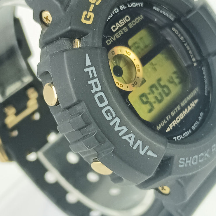 超美品 CASIO カシオ 腕時計 G-SHOCK FROGMAN Gショック フロッグマン GW-225A-1JF ブラック 樹脂 チタン メンズ ソーラー電波 デジタル