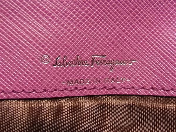 Salvatore Ferragamo サルヴァトーレ フェラガモ 財布 ダブルガンチーニ JP-22 7121 ピンク レザー レディース 二つ折り 長財布 シルバー金具