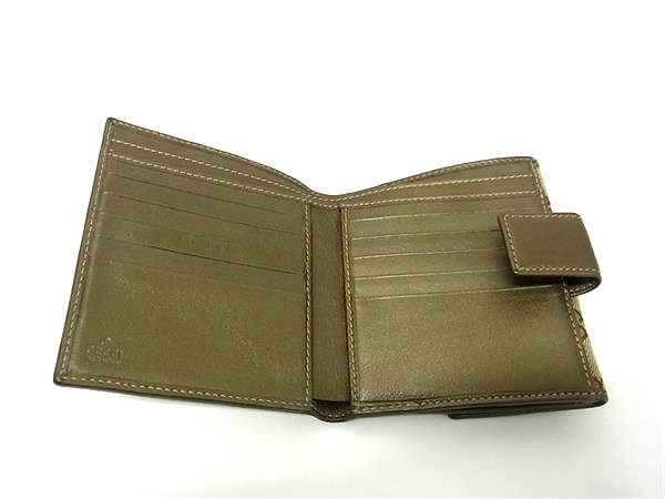 GUCCI グッチ 財布 GGキャンバス 112664 ブラウン ベージュ キャンバス レディース 二つ折り ゴールド金具 美品