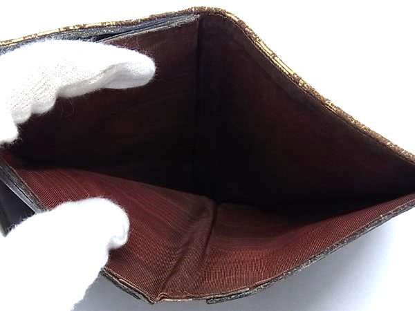 ChristianDior クリスチャンディオール 財布 トロッター - ブラウン キャンバス レディース 二つ折り がま口 シルバー金具