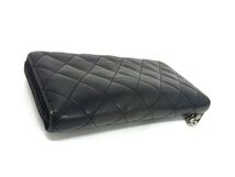 CHANEL シャネル 財布 カンボンライン A50078 ブラック レザー レディース ココマーク マトラッセ ラウンドファスナー 長財布 シルバー金具
