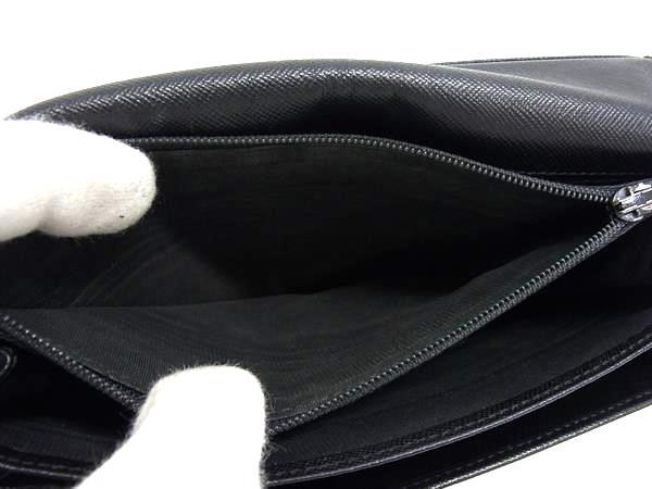 PRADA プラダ 財布 トライアングルロゴ M608 ブラック サフィアーノレザー レディース 二つ折り 長財布 シルバー金具 三角ロゴマーク