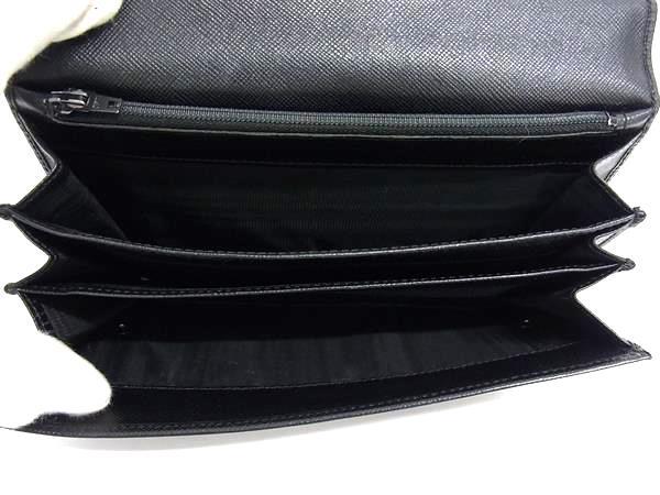PRADA プラダ 財布 トライアングルロゴ M608 ブラック サフィアーノレザー レディース 二つ折り 長財布 シルバー金具 三角ロゴマーク