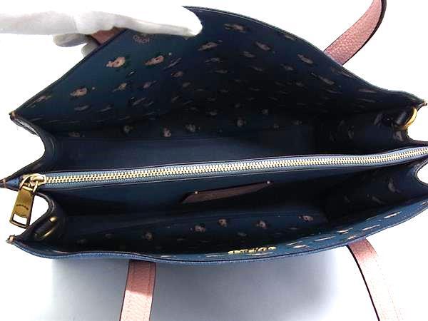 COACH コーチ ショルダーバッグ チャーリー キャリーオール 28898 ブルー デニム×レザー レディース 美品