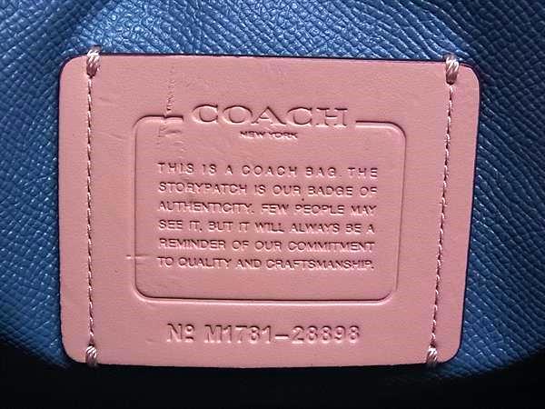 COACH コーチ ショルダーバッグ チャーリー キャリーオール 28898 ブルー デニム×レザー レディース 美品