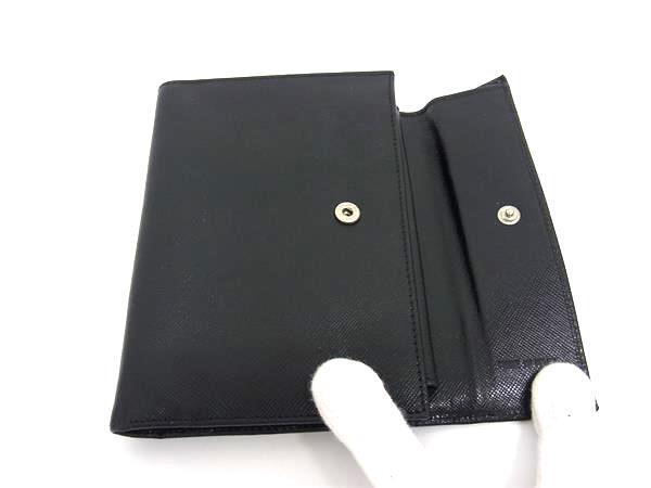 PRADA プラダ 財布 トライアングルロゴ M510 ブラック サフィアーノレザー レディース 三つ折り シルバー金具 三角ロゴマーク