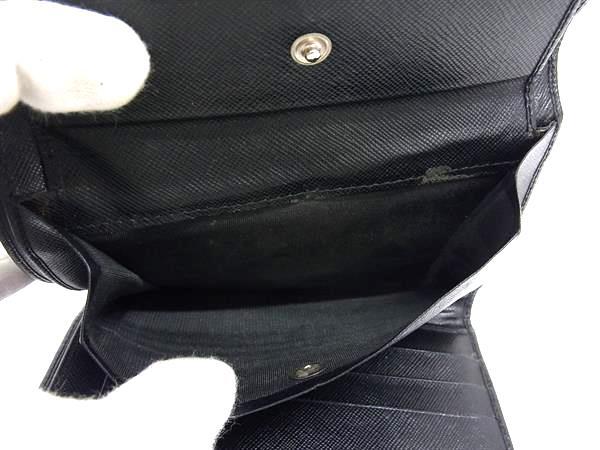 PRADA プラダ 財布 トライアングルロゴ M510 ブラック サフィアーノレザー レディース 三つ折り シルバー金具 三角ロゴマーク