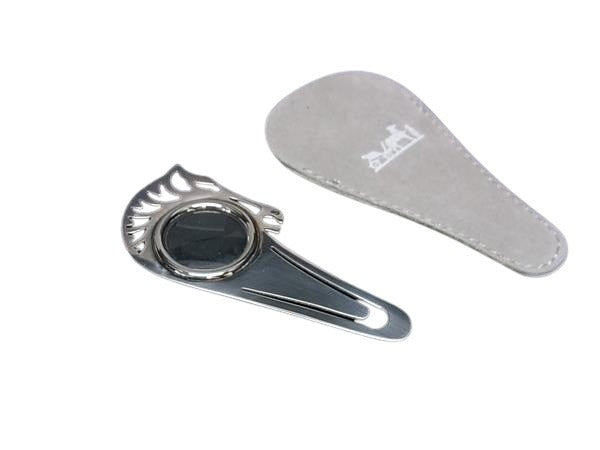 HERMES エルメス ルーペ ブックマーカー シュバル - シルバー メタル ユニセックス ホース 馬 しおり 文房具 美品