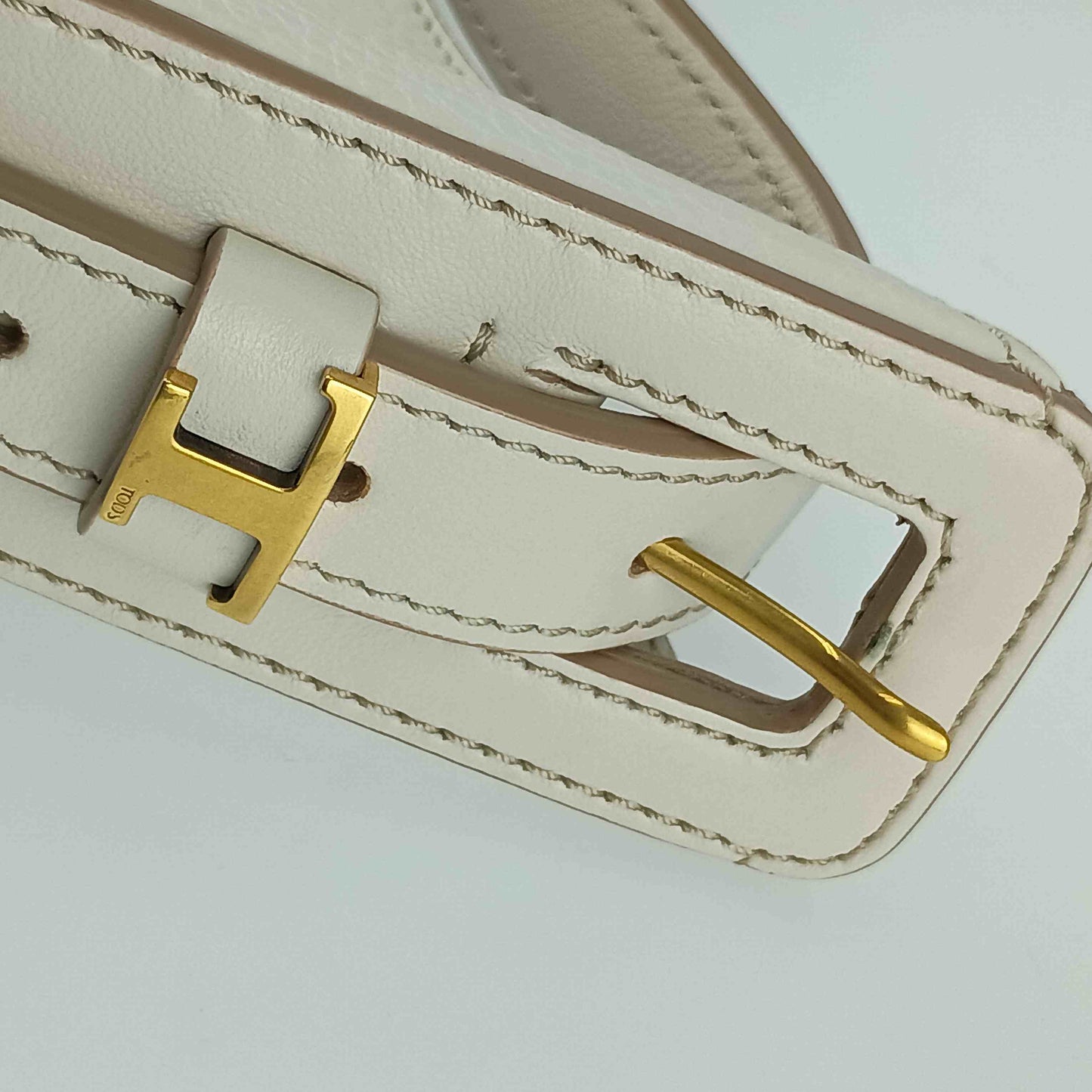 TOD'S トッズ ショルダーバッグ オーボエ ラージ - ホワイト系 レザー レディース Tタイムレス トートバッグ ゴールド金具 超美品