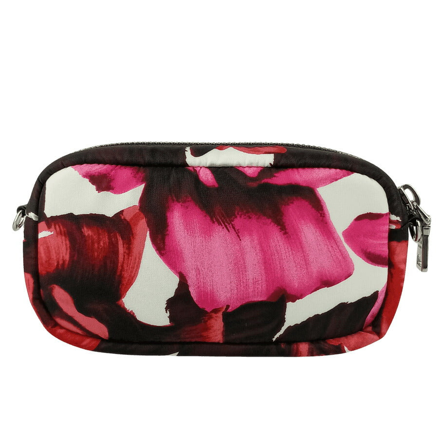 PRADA プラダ ショルダーバッグ 2WAY クロスボディバッグ 1DH046 ピンク ナイロン レディース リストレット ポーチ シルバー金具 三角ロゴプレート 花柄 超美品