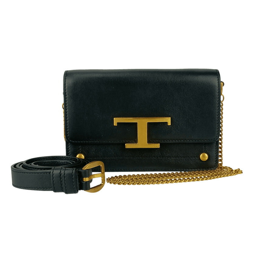 TOD'S トッズ ベルトバッグ タイムレス ミニ ショルダーバッグ XBWTSIRC000ROR ブラック レザー レディース 3WAY クラッチバッグ ゴールド金具 超美品