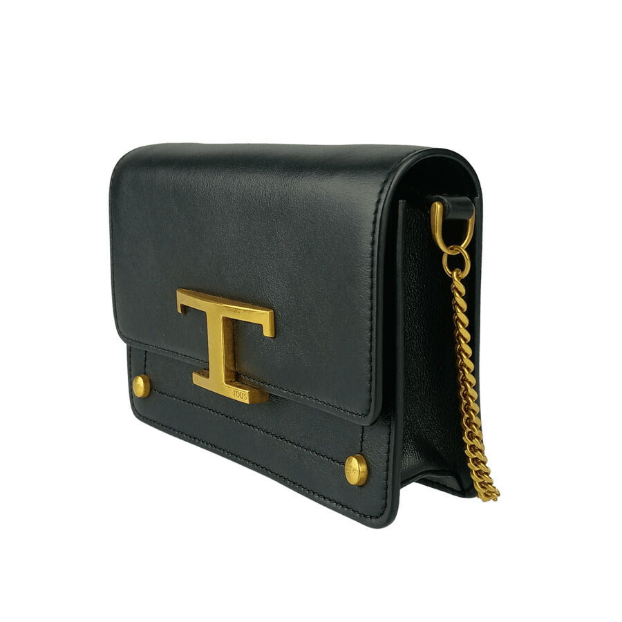 TOD'S トッズ ベルトバッグ タイムレス ミニ ショルダーバッグ XBWTSIRC000ROR ブラック レザー レディース 3WAY クラッチバッグ ゴールド金具 超美品