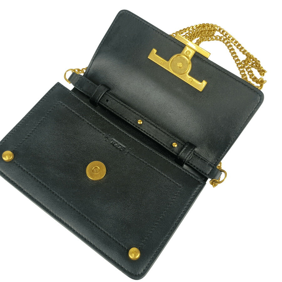 TOD'S トッズ ベルトバッグ タイムレス ミニ ショルダーバッグ XBWTSIRC000ROR ブラック レザー レディース 3WAY クラッチバッグ ゴールド金具 超美品