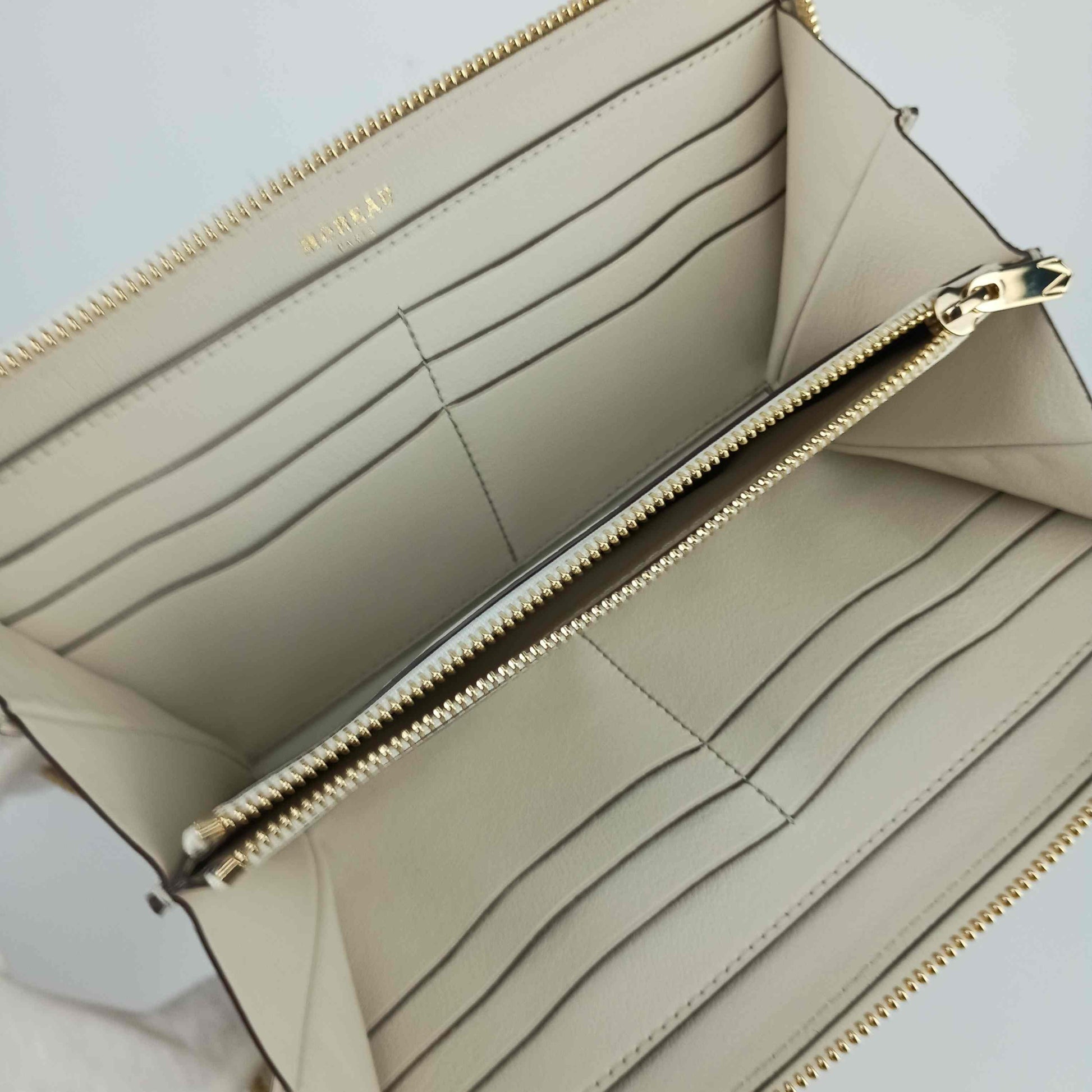 MOREAU PARIS モロー・パリ 長財布 コンチネンタル ジップウォレット CONZIP LRGPRCALFCHCH シャンパン カーフレザー ユニセックス ゴールド金具 ラウンドファスナー 新品未使用展示品