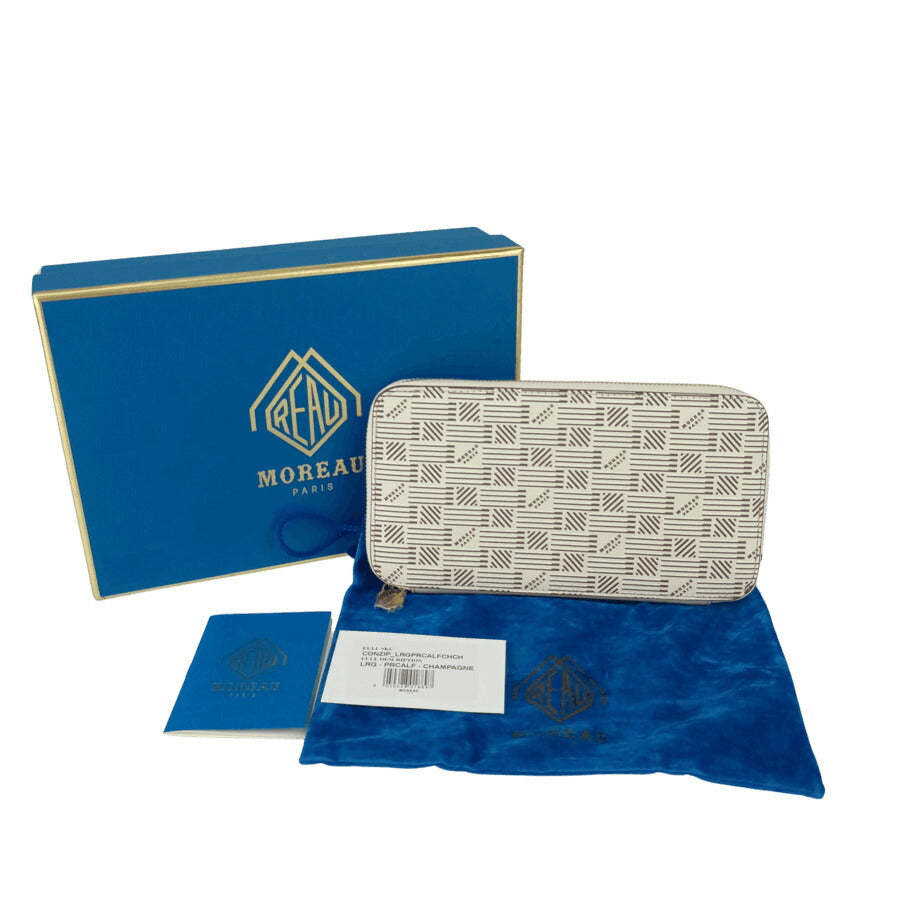 MOREAU PARIS モロー・パリ 長財布 コンチネンタル ジップウォレット CONZIP LRGPRCALFCHCH シャンパン カーフレザー ユニセックス ゴールド金具 ラウンドファスナー 新品未使用展示品