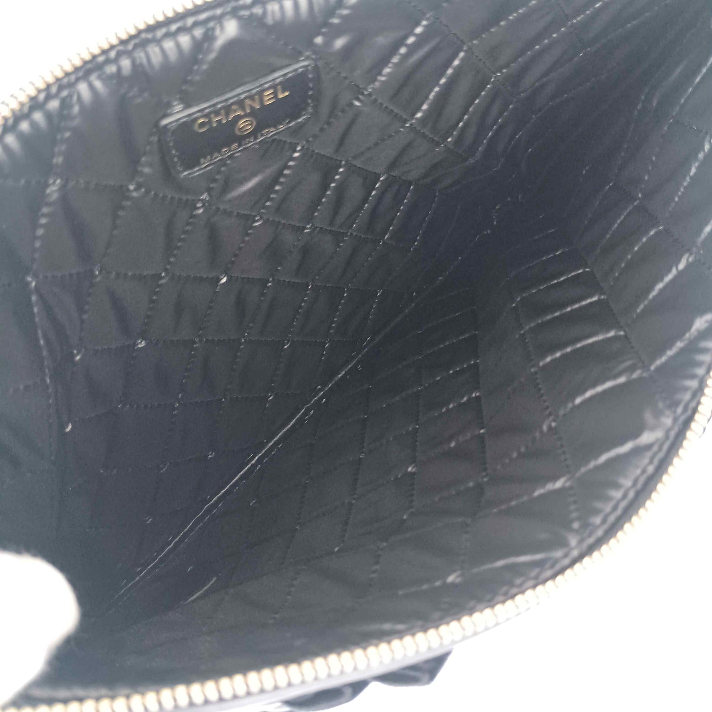 CHANEL シャネル セカンドバッグ カメリア ポーチ 82699 ブラック ネイビー ラムスキン ベロア レディース ココマーク マトラッセ キルティング ゴールド金具 超美品