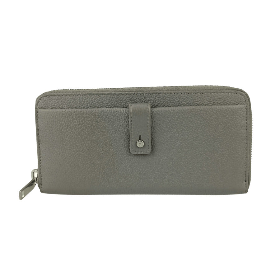 SAINT LAURENT PARIS サン ローラン パリ 財布 ラウンドファスナー 長財布 504988 DTI0E グレー系 カーフレザー ユニセックス シルバー金具 美品