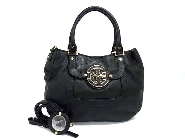 TORY BURCH トリーバーチ ハンドバッグ アマンダ - ブラック レザー レディース 2WAY ショルダーバッグ 美品