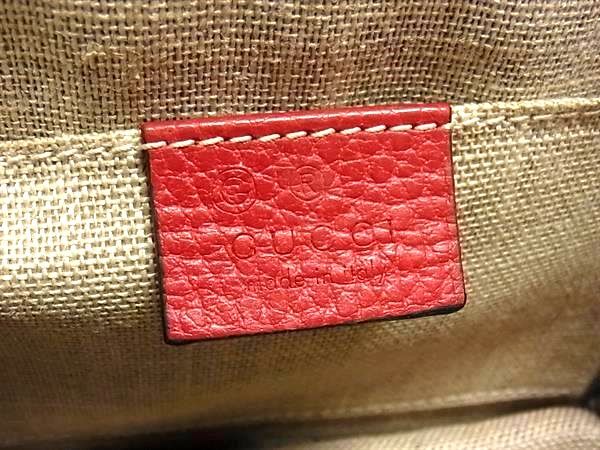 GUCCI グッチ バッグ インターロッキングG チェーン ショルダーバッグ 510304 レッド系 レザー レディース ゴールド金具 美品