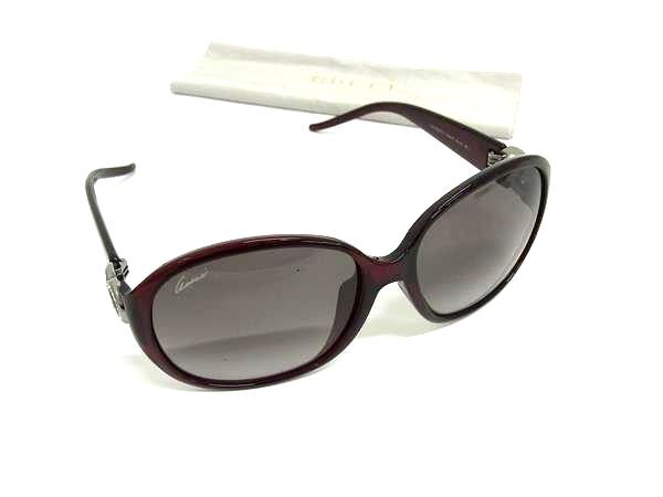 GUCCI グッチ サングラス インターロッキングG ラブリーハート GG3530/F/S ボルドー系 プラスチック ユニセックス 美品
