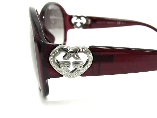 GUCCI グッチ サングラス インターロッキングG ラブリーハート GG3530/F/S ボルドー系 プラスチック ユニセックス 美品