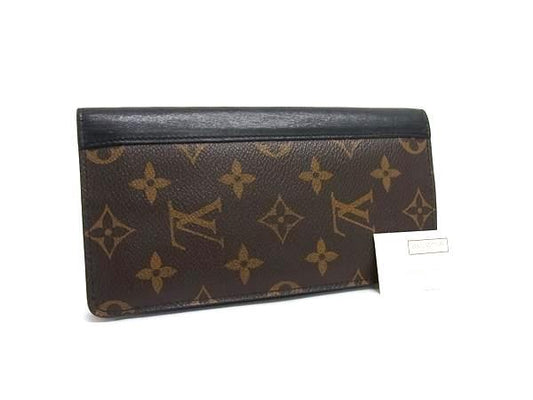 LOUIS VUITTON ルイヴィトン 長財布 モノグラム マカサー ポルトフォイユ タノン M93800 ブラウン系×ブラック系 PVC レザー メンズ 二つ折り