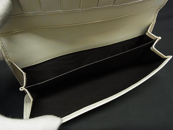 GUCCI グッチ 財布 グッチシマ 150674 アイボリー ブラウン レザー レディース Wホック 二つ折り長財布 ゴールド金具