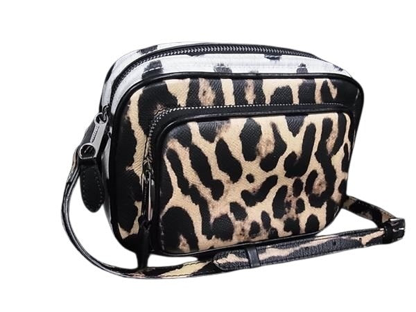 BURBERRY バーバリー ショルダーバッグ カメラバッグ ブラウン系 ホワイト系 レザー レディース レオパード