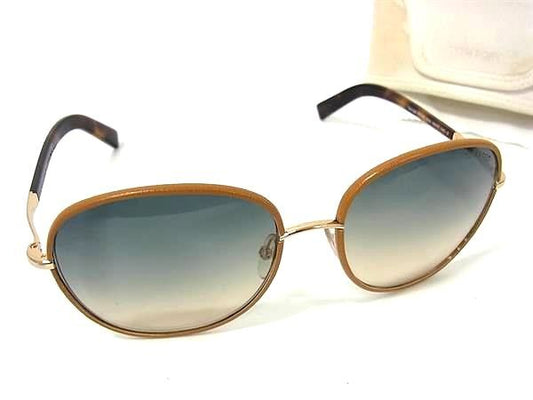 TOM FORD トムフォード サングラス georgia TF498 ブラウン ゴールド ブルーグラデーション プラスチック メタル ユニセックス べっ甲調 美品