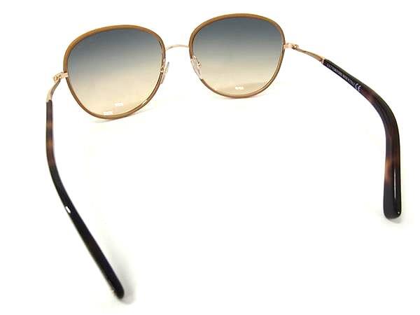 TOM FORD トムフォード サングラス georgia TF498 ブラウン ゴールド ブルーグラデーション プラスチック メタル ユニセックス べっ甲調 美品
