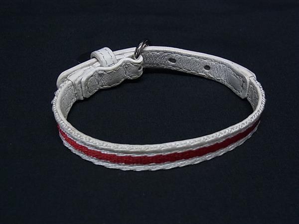 GUCCI グッチ ブレスレット チャリティー ブレス LOVES YOU 282572 ホワイト レッド レザー×キャンバス ユニセックス