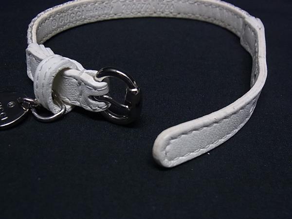 GUCCI グッチ ブレスレット チャリティー ブレス LOVES YOU 282572 ホワイト レッド レザー×キャンバス ユニセックス