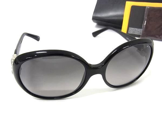 FENDI フェンディ サングラス FS5075 ブラック プラスチック ユニセックス ベルトモチーフ 美品