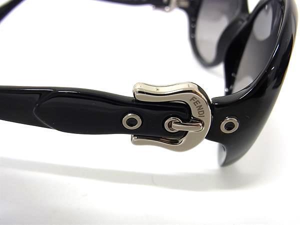 FENDI フェンディ サングラス FS5075 ブラック プラスチック ユニセックス ベルトモチーフ 美品