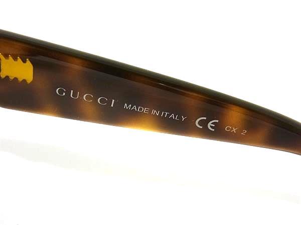 GUCCI グッチ サングラス インターロッキングG GG 3530/F/S ブラウン プラスチック ユニセックス べっ甲調 ハート ラインストーン 美品