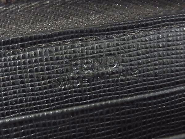 FENDI フェンディ 財布 ズッカ 8M0299 ブラウン レザー ユニセックス ラウンドファスナー 長財布