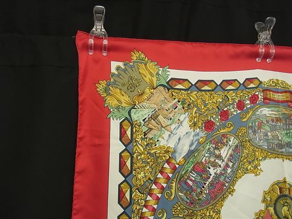HERMES エルメス スカーフ カレ90 マルチカラー シルク100% レディース L'Entente Cordiale 仏英同盟 美品