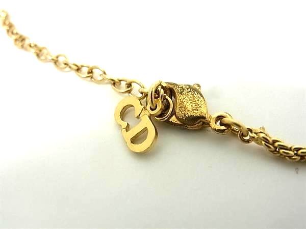 ChristianDior ディオール ネックレス ゴールド メタル レディース ラインストーン